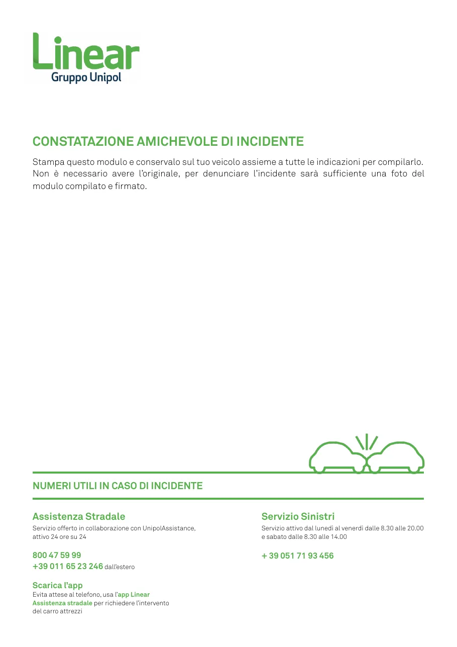 Anteprima del modulo Modulo CAI (constatazione amichevole)